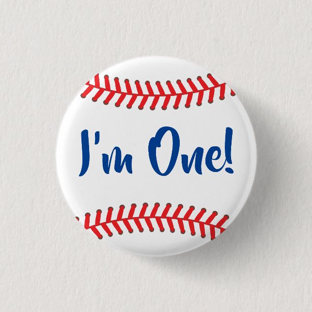 Little Slugger Baseball Födelsedagsfest Knapp (Framsida)