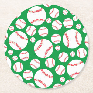 Little Slugger Baseball Födelsedagsfest Underlägg Papper Rund