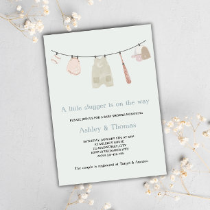Little Slugger Baseball Neutralt Baby Shower Inbjudningar