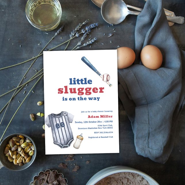 Little Slugger Baseball Shirt Bottle Baby Shower Inbjudningar (Little Slugger Baseball Shirt Bottle Baby Shower Invitation)