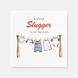 Little Slugger Baseboll Baby Shower Servetter
