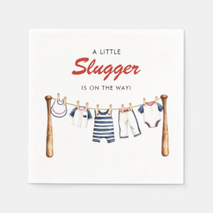 Little Slugger Baseboll Baby Shower Servetter