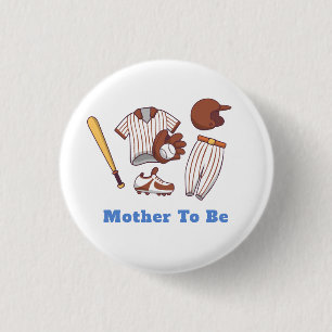 Little Slugger Baseboll Kommande Bebis Baby Shower Knapp