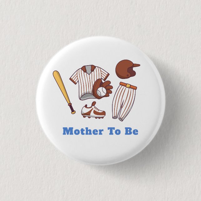 Little Slugger Baseboll Kommande Bebis Baby Shower Knapp (Framsida)