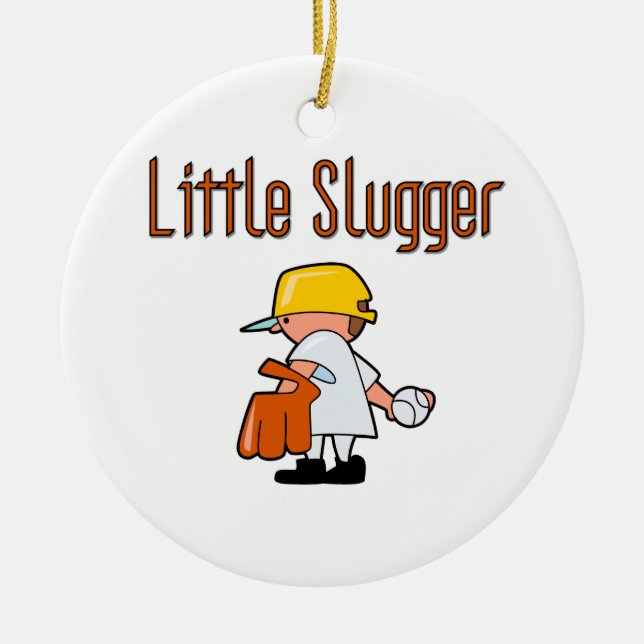Little Slugger Baseboll T-shirts och presenter Julgransprydnad Keramik (Framsidan)