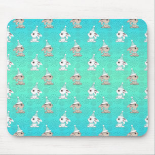 Little Snö Bunnies in Hats and Scarves Mönster Musmatta