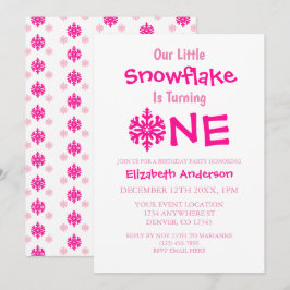 Little Snowflake 1st Birthday Inbjudningar