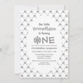 Little Snowflake 1st Birthday Inbjudningar