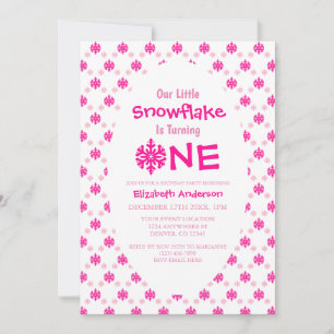 Little Snowflake 1st Birthday Inbjudningar