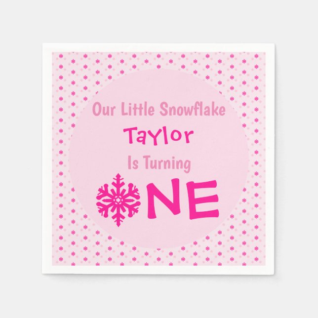 Little Snowflake 1st Birthday Pappersservett (Framsidan)