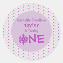 Little Snowflake 1st Birthday Runt Klistermärke