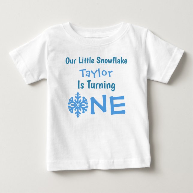 Little Snowflake 1st Birthday T Shirt (Framsida)