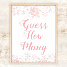 Little Snowflake Baby Shower Gissa hur många spel Poster