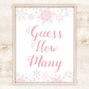 Little Snowflake Baby Shower Gissa hur många spel Poster