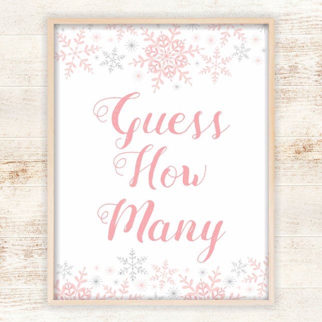Little Snowflake Baby Shower Gissa hur många spel Poster (Skapare uppladdad)