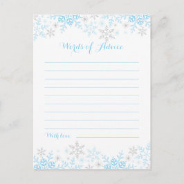 Little Snowflake Baby Shower Ord of Advice Rådkort