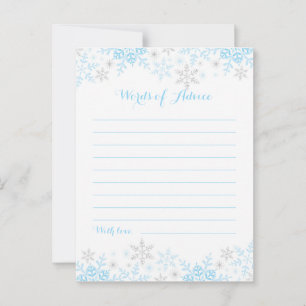 Little Snowflake Baby Shower Ord of Advice Rådkort