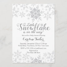 Little Snowflake Baby Shower Silver Grått