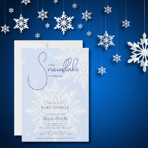 Little Snowflake Blue Boy Baby Shower Inbjudningar
