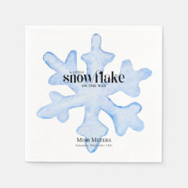 Little Snowflake Blue Wintery Baby Shower Pappersservett