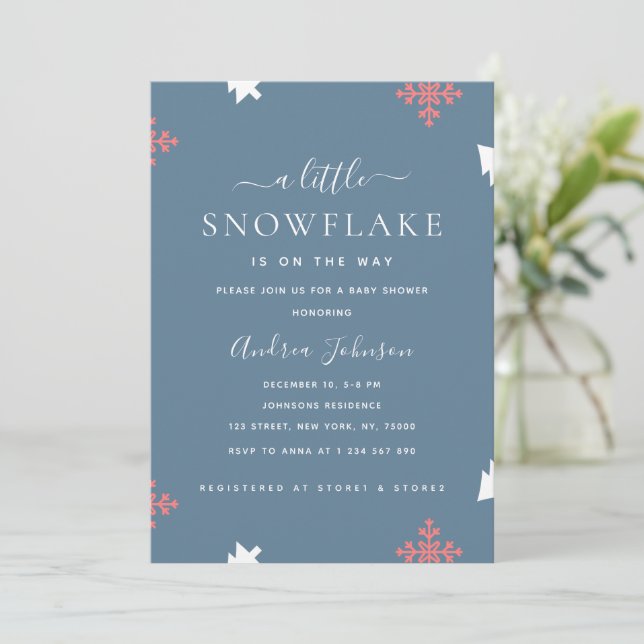 Little Snowflake Boy Baby Shower Inbjudningar (Stående Fram)