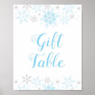Little Snowflake Boy Shower Gift Bord-tecken Poster