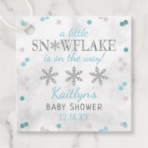Little Snowflake Boys Winter Baby Shower Gåvor Etiketter