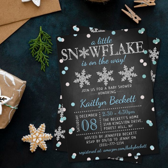 Little Snowflake Boys Winter Baby Shower Inbjudningar (Skapare uppladdad)