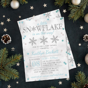 Little Snowflake Boys Winter Baby Shower Inbjudningar