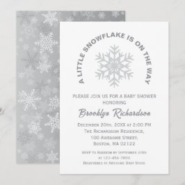 Little Snowflake Gender Neutral Winter Baby Shower Inbjudningar