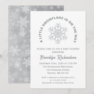 Little Snowflake Gender Neutral Winter Baby Shower Inbjudningar