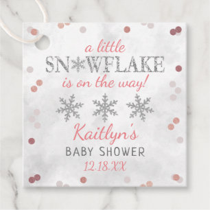 Little Snowflake Girls Winter Baby Shower Gåvor Etiketter