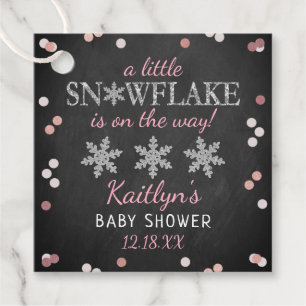 Little Snowflake Girls Winter Baby Shower Gåvor Etiketter