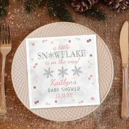 Little Snowflake Girls Winter Baby Shower Pappersservett