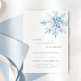 Little Snowflake Minimal Boy Baby Shower Inbjudningar