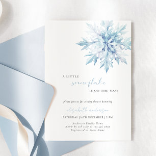 Little Snowflake Minimal Boy Baby Shower Inbjudningar