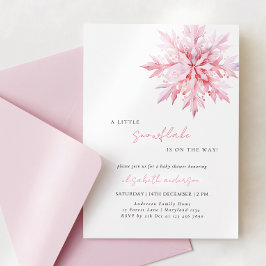 Little Snowflake Minimal Girl Baby Shower Inbjudningar