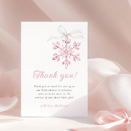 Little Snowflake Minimal Girl Baby Shower Tack Kort