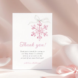 Little Snowflake Minimal Girl Baby Shower Tack Kort