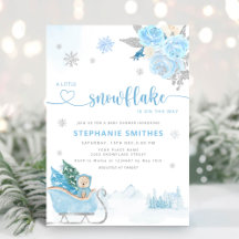 Little Snowflake Nalle Winter Baby Shower Boy