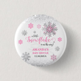 Little Snowflake Pink Silver Glittery Baby Shower  Knapp