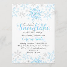 Little Snowflake Pojke Shower Blue Silver