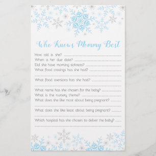 Little Snowflake Pojke Shower Mamma Quiz Blue
