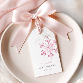 Little Snowflake Rosa Baby Shower Presentetikett