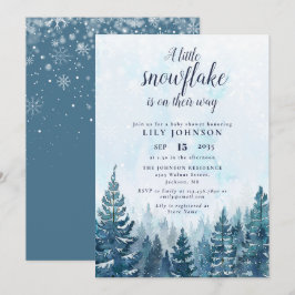 Little Snowflake Winter Forest Baby Shower Inbjudningar