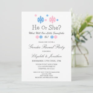 Little Snowflake Winter Gender Reveal Inbjudningar