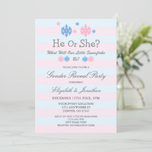 Little Snowflake Winter Gender Reveal Inbjudningar