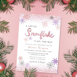 Little Snowflake Winter Girl Baby Shower Inbjudningar