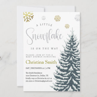 Little Snowflake Winter Wonderland Baby Shower Inbjudningar