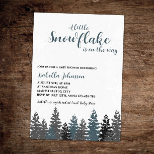 Little Snowflake Winter Wonderland Baby Shower Inbjudningar